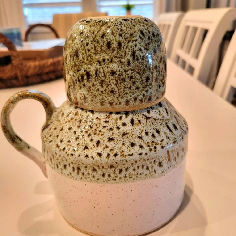 UNIQUE HANDMADE CERAMIC CARAFE AND BLOOMER SET